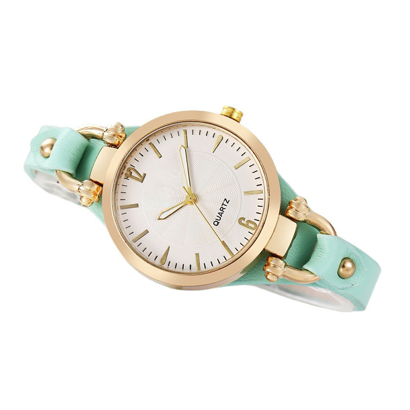 💎 -50% ! ⌚ Montre Élégante à Bracelet Fin – Similicuir + Alliage – Cadran 37 mm – Mouvement Quartz – 6 Coloris – Marron/Bleu/Rouge/Noir/Blanc/Vert Menthe 🕶️