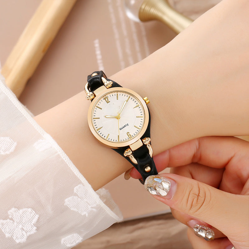 💎 -50% ! ⌚ Montre Élégante à Bracelet Fin – Similicuir + Alliage – Cadran 37 mm – Mouvement Quartz – 6 Coloris – Marron/Bleu/Rouge/Noir/Blanc/Vert Menthe 🕶️