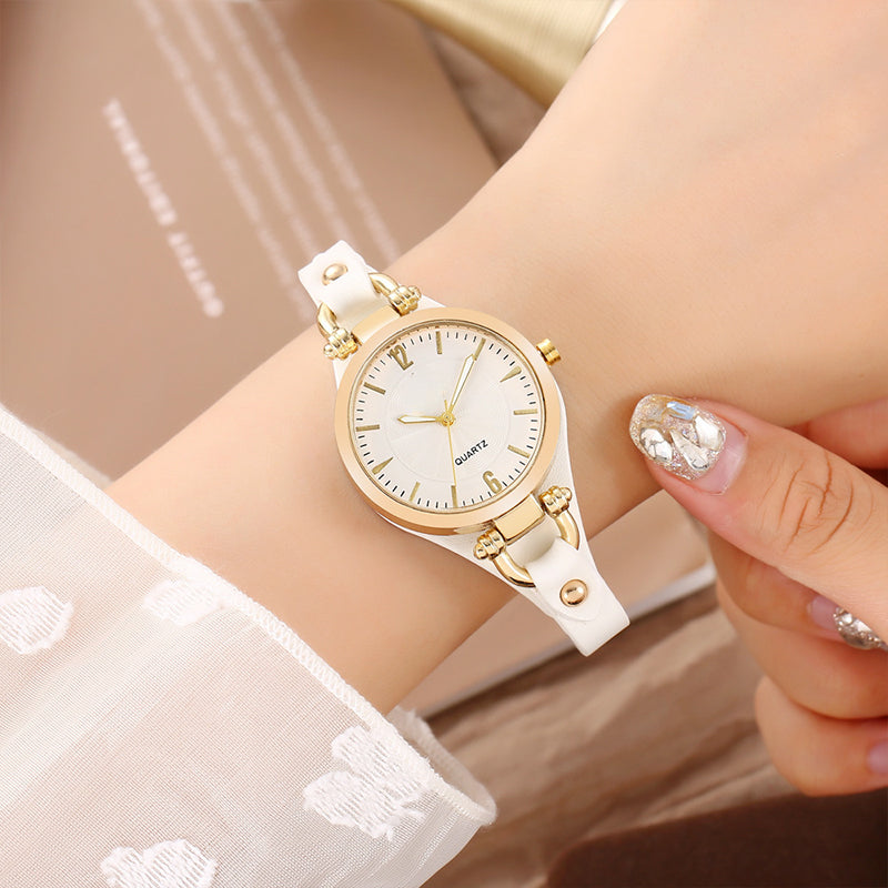 💎 -50% ! ⌚ Montre Élégante à Bracelet Fin – Similicuir + Alliage – Cadran 37 mm – Mouvement Quartz – 6 Coloris – Marron/Bleu/Rouge/Noir/Blanc/Vert Menthe 🕶️
