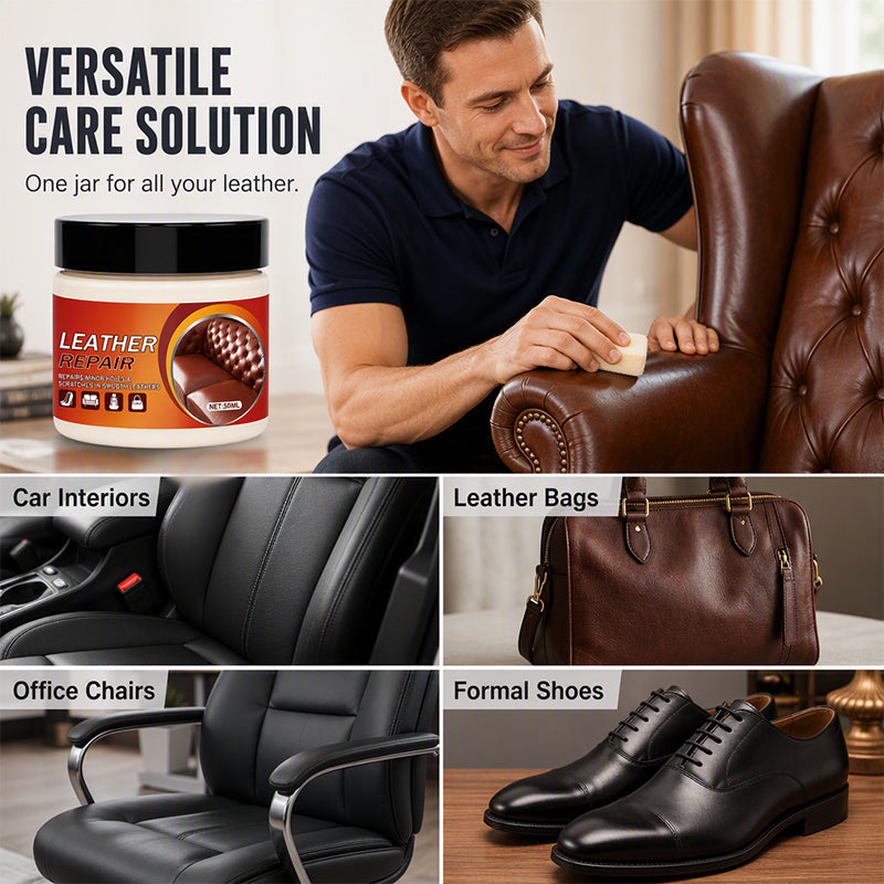 🔥‑50% OFFRE LIMITÉE🛋️ Crème réparatrice cuir, efface rayures et rénove meubles & sièges usés en un geste ✨