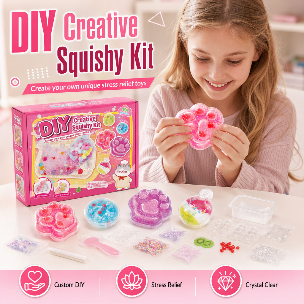 🐱 -50% MAINTENANT ! 🧊 Kit DIY Squishy Glace Frite – Design griffe de chat, fun squishy & créatif – Parfait pour le jeu sensoriel & l'anti-stress pour enfants ✨