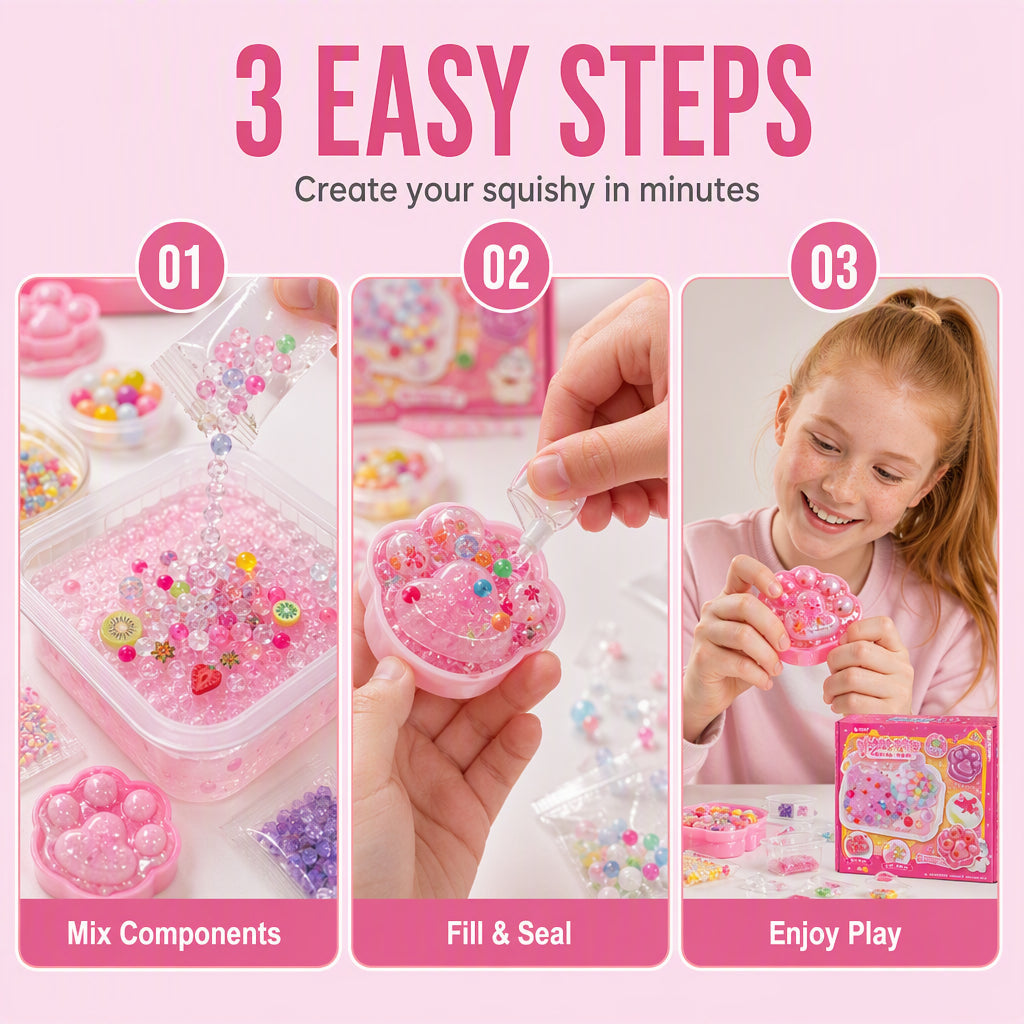 🐱 -50% MAINTENANT ! 🧊 Kit DIY Squishy Glace Frite – Design griffe de chat, fun squishy & créatif – Parfait pour le jeu sensoriel & l'anti-stress pour enfants ✨