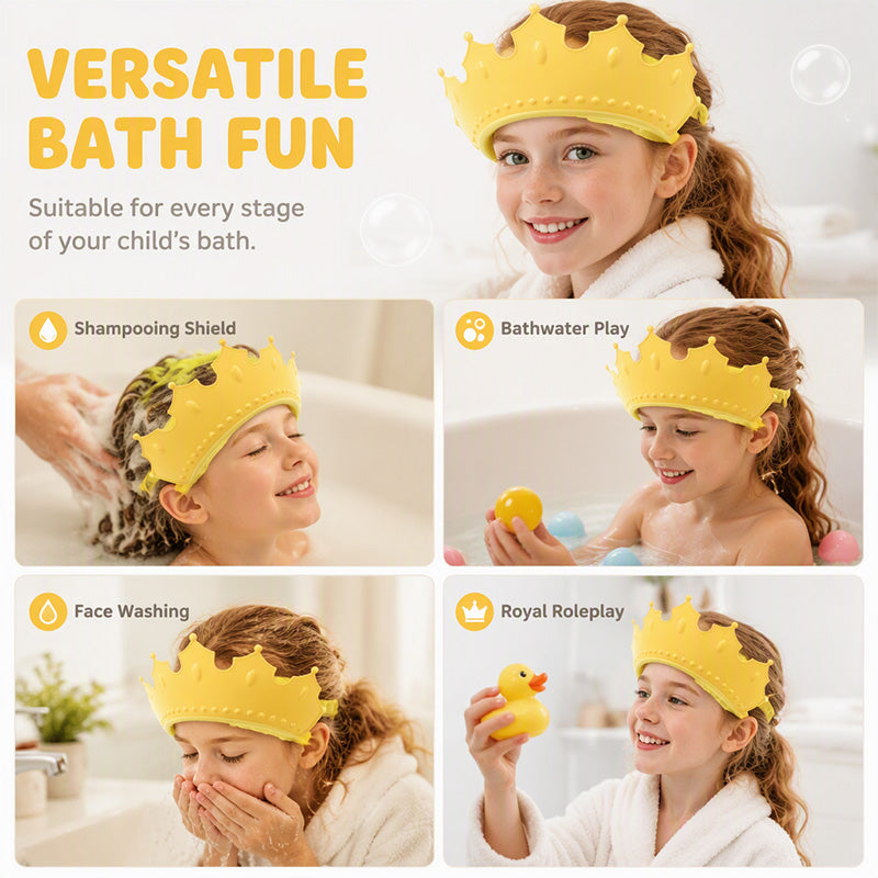 👑 Visière de shampoing réglable pour enfants : pour un moment du bain plus facile et plus joyeu