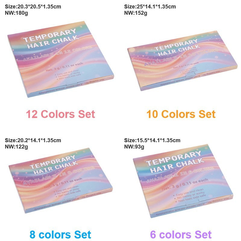 Kit de craies temporaires pour cheveux pour filles