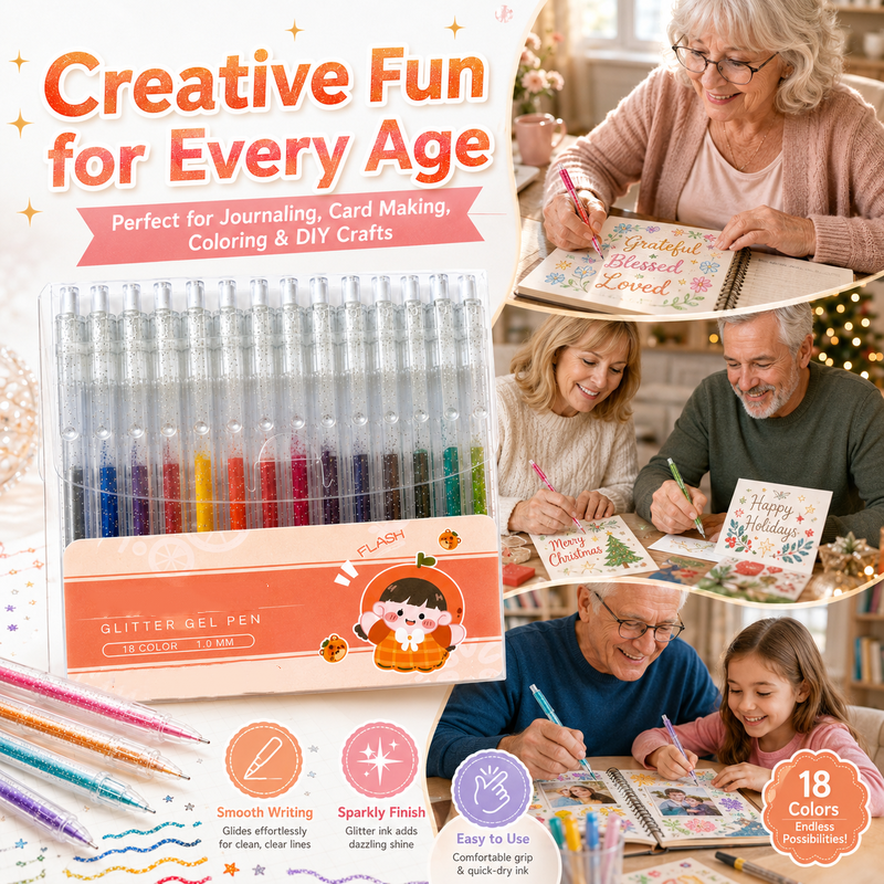 🎨 Coffret de Stylos Pailletés à Séchage Rapide pour Cartes, Agendas et Scrapbooks