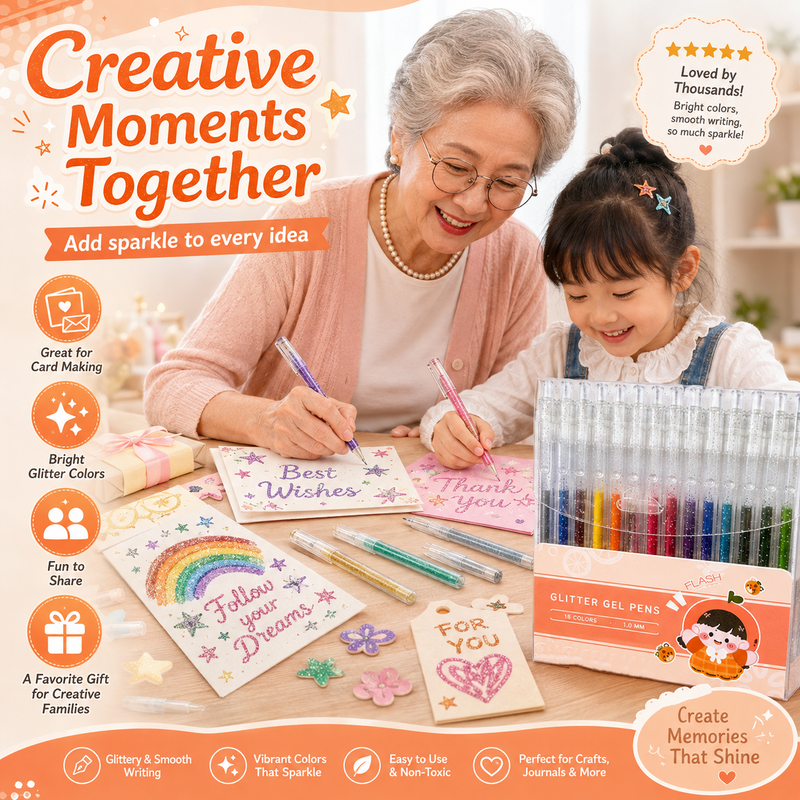🎨 Coffret de Stylos Pailletés à Séchage Rapide pour Cartes, Agendas et Scrapbooks