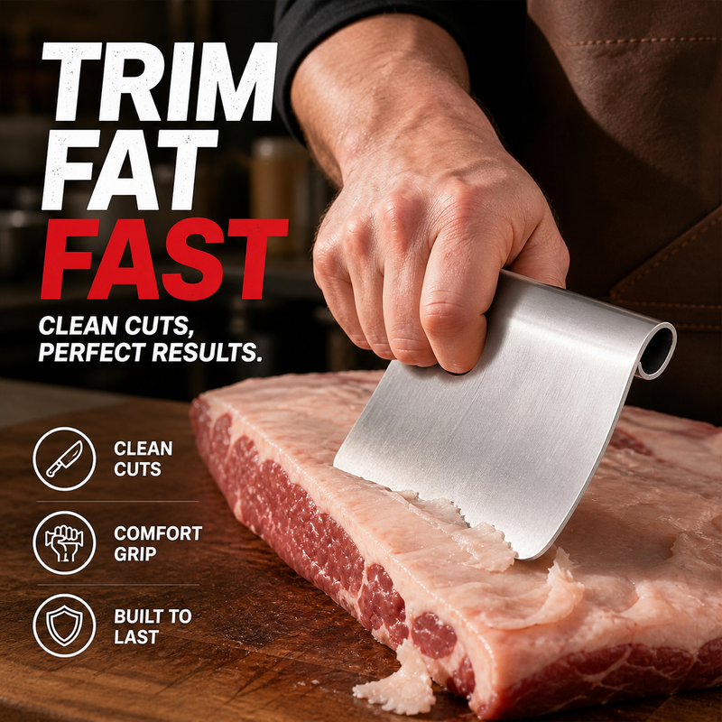 Grattoir à viande ergonomique incurvé