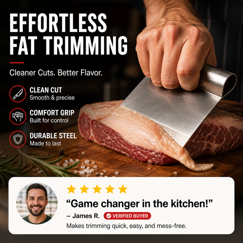 Grattoir à viande ergonomique incurvé