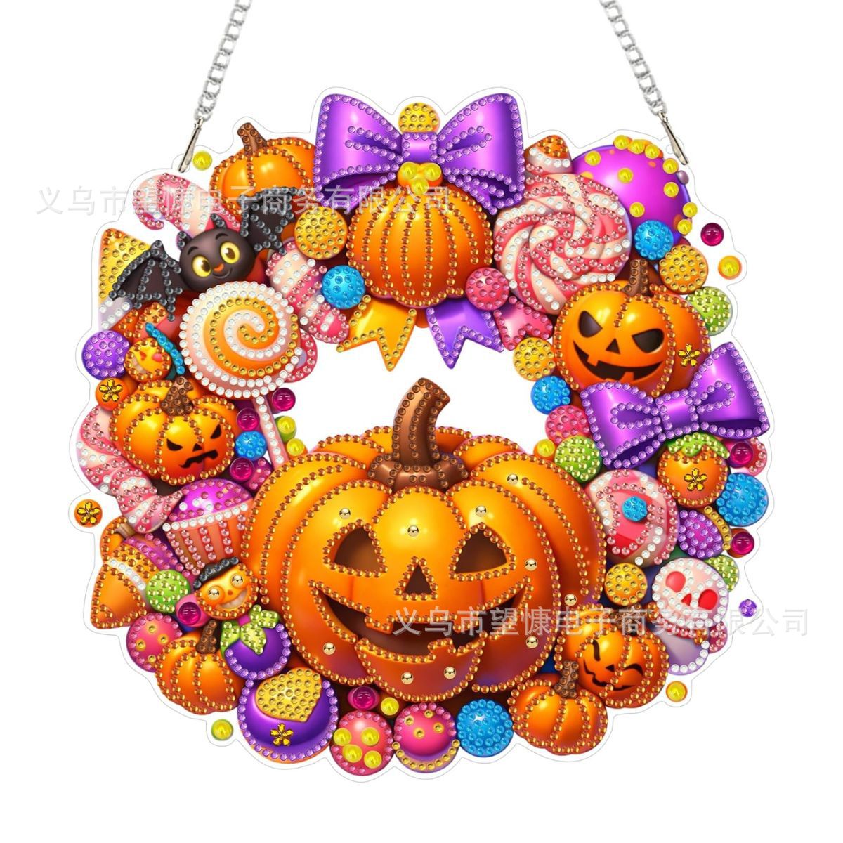 🔥‑50% PROMO FLASH🎃 Couronne d’automne potiron losanges, kit de bricolage complet, décoration suspendue chaleureuse pour la maison ✨🍂