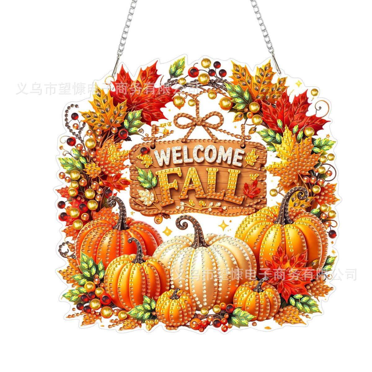 🔥‑50% PROMO FLASH🎃 Couronne d’automne potiron losanges, kit de bricolage complet, décoration suspendue chaleureuse pour la maison ✨🍂