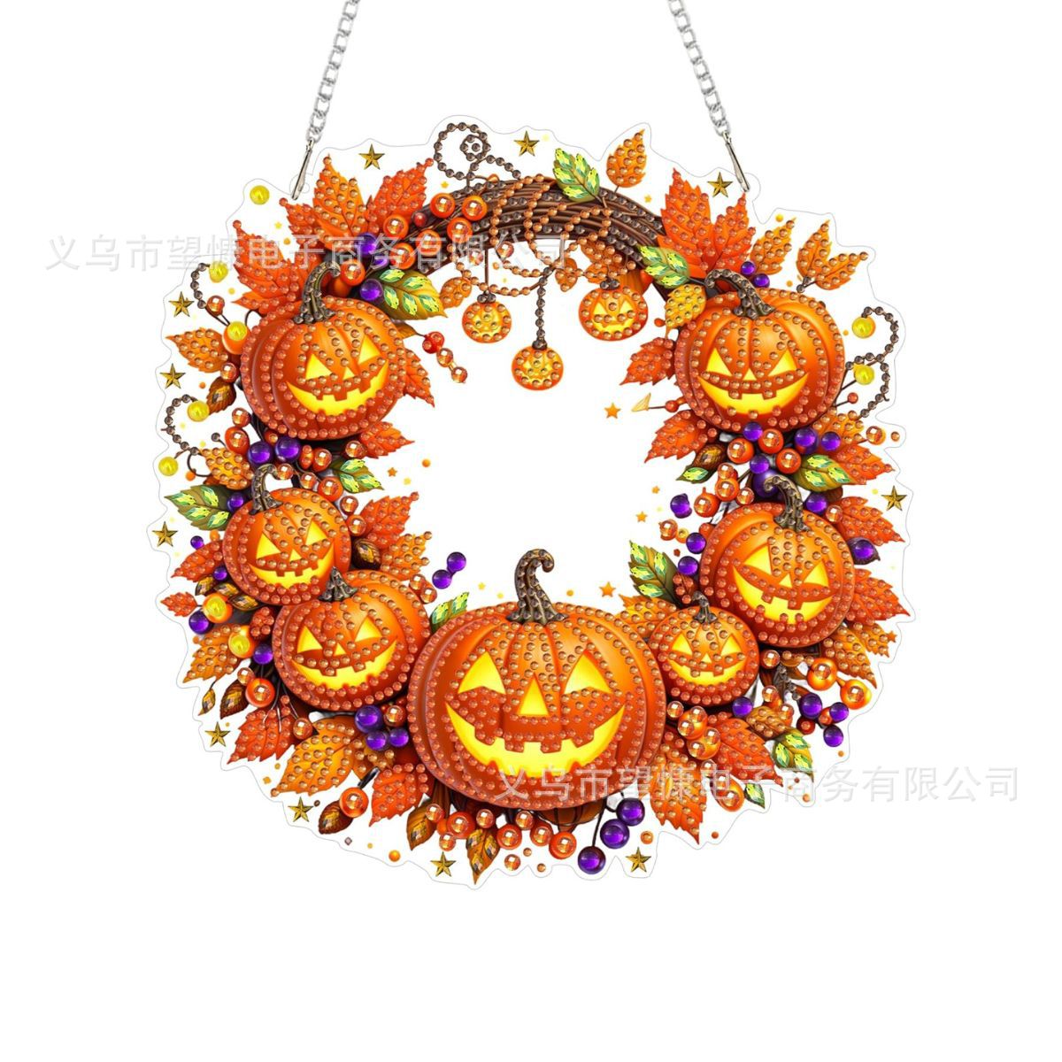🔥‑50% PROMO FLASH🎃 Couronne d’automne potiron losanges, kit de bricolage complet, décoration suspendue chaleureuse pour la maison ✨🍂