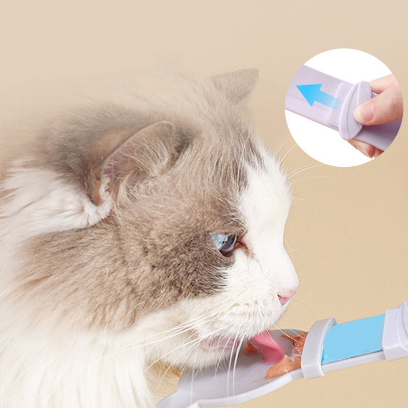 🥳BONNES AFFAIRES🥳💞50K+ VENDUS ! Cuillère d’alimentation pour chat ! Sans BPA, compression d’une seule main et cuillère large. Nourrissage propre – procurez‑vous la vôtre ! ✅