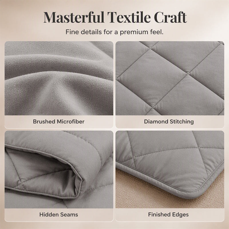 🛏️🧵 Parure de couette matelassée 3 pièces – Microfibre brossée, respirante et adaptée à toute saison