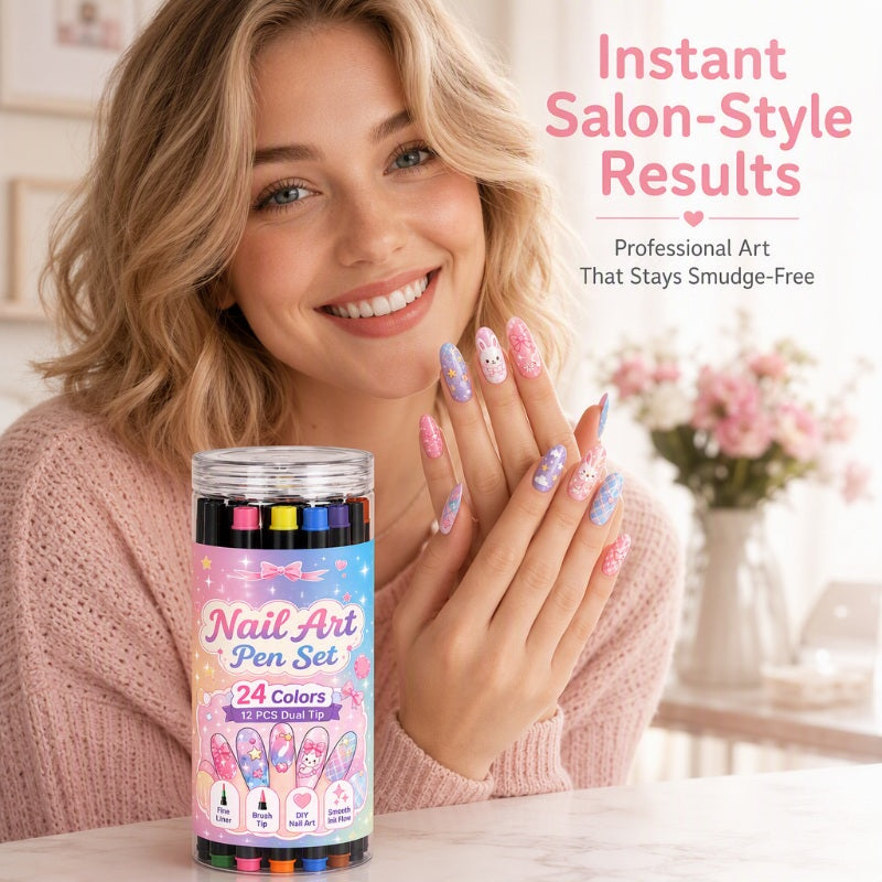 📢📢 50 % DE RÉDUCTION !!⏰️ Lot de 24 stylos à nail art à double embout