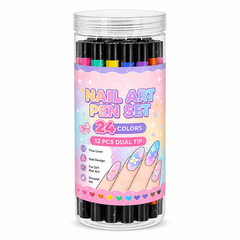 📢📢 50 % DE RÉDUCTION !!⏰️ Lot de 24 stylos à nail art à double embout