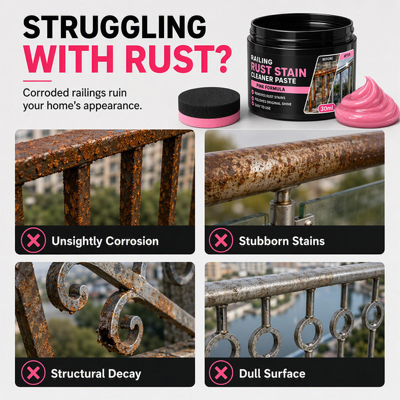 🔥 50% DE RÉDUCTION ! ✨Pâte nettoyante pour les taches de rouille sur les balustrades