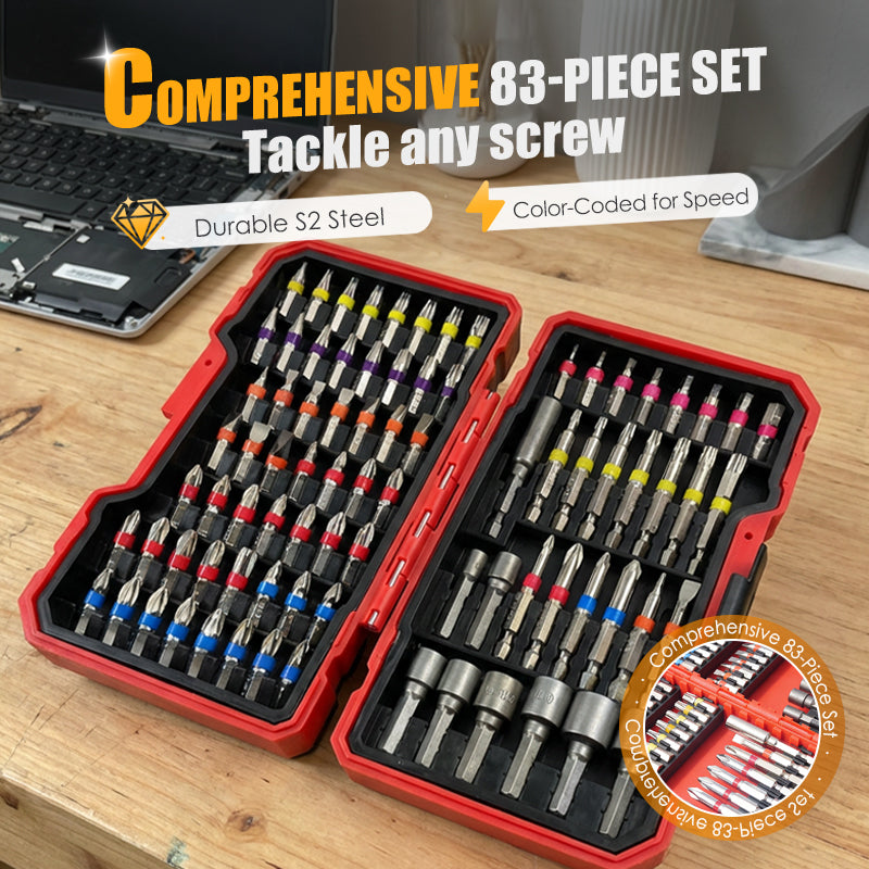 🏆 50 % DE RÉDUCTION EN CE MOMENT !🔧Jeu 83 Embouts S2 🎉Boîte de Rangement, Haute Dureté, Multi-usages Bricolage🛠️