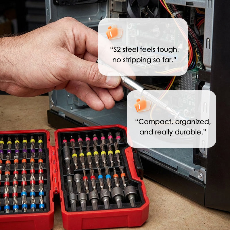 🏆 50 % DE RÉDUCTION EN CE MOMENT !🔧Jeu 83 Embouts S2 🎉Boîte de Rangement, Haute Dureté, Multi-usages Bricolage🛠️