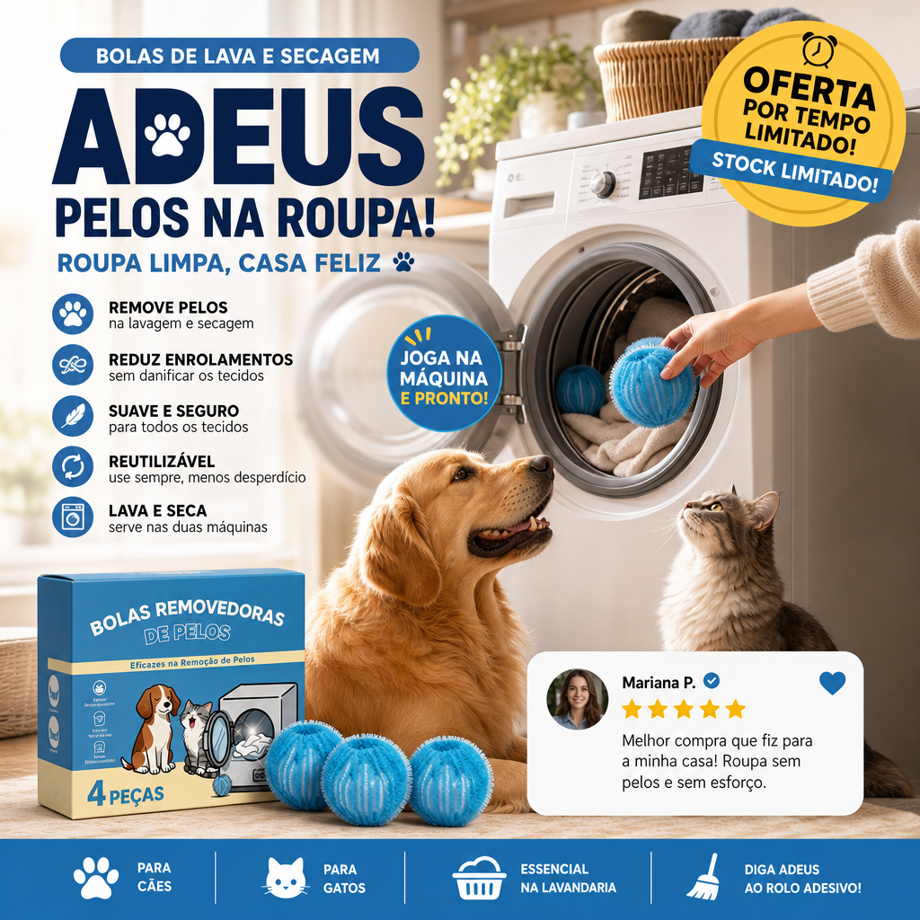 🔥Découverte de 50% dans la dernière journée !🔥Bolas de lavage réutilisés pour enlever les poils d'animaux d'estimation