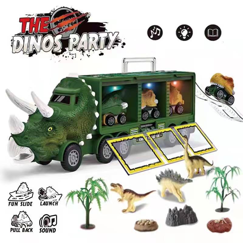 🦖⏰ RÉDUCTION TEMPORAIRE DE 50 % – Dinosaur Musical Transporter | Transporter des dinosaures, jouer et découvrir la musique