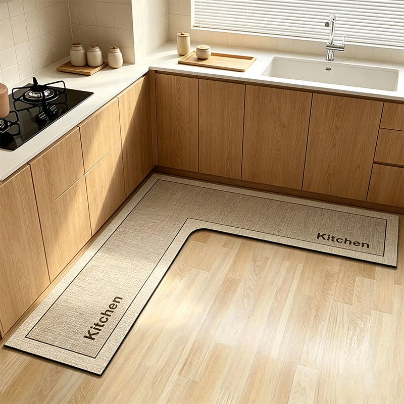 🔥⏰50% DE RÉDUCTION 🧊 Tapis de cuisine en L, absorbe eau et huile, antidérapant pour sol mouillé 🍳