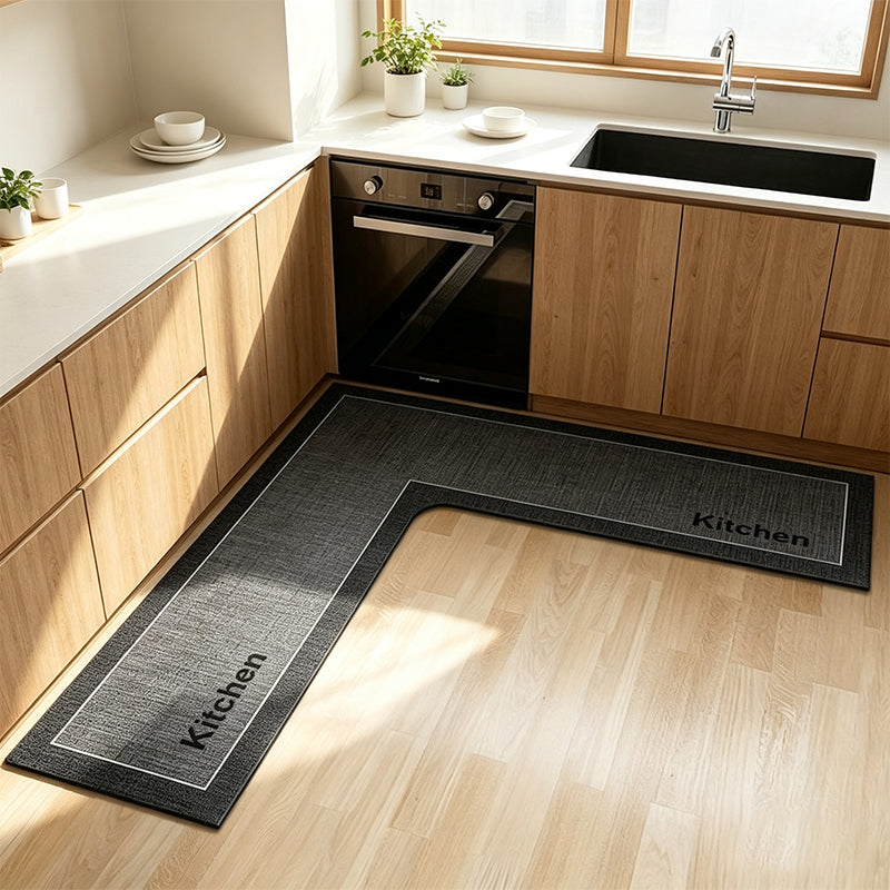 🔥⏰50% DE RÉDUCTION 🧊 Tapis de cuisine en L, absorbe eau et huile, antidérapant pour sol mouillé 🍳