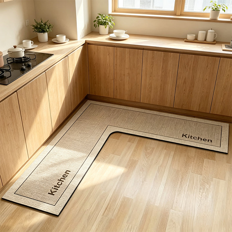 🔥⏰50% DE RÉDUCTION 🧊 Tapis de cuisine en L, absorbe eau et huile, antidérapant pour sol mouillé 🍳