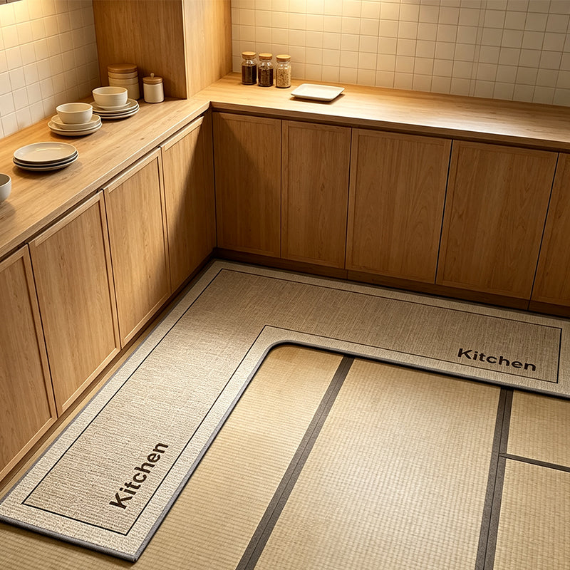 🔥⏰50% DE RÉDUCTION 🧊 Tapis de cuisine en L, absorbe eau et huile, antidérapant pour sol mouillé 🍳
