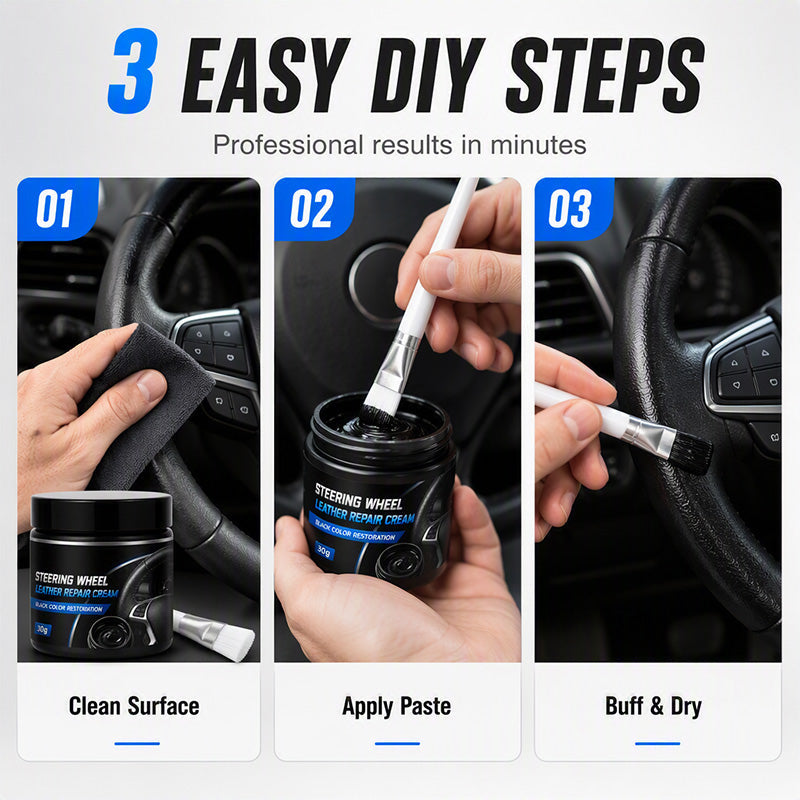 Crème réparatrice pour cuir de volant de voiture