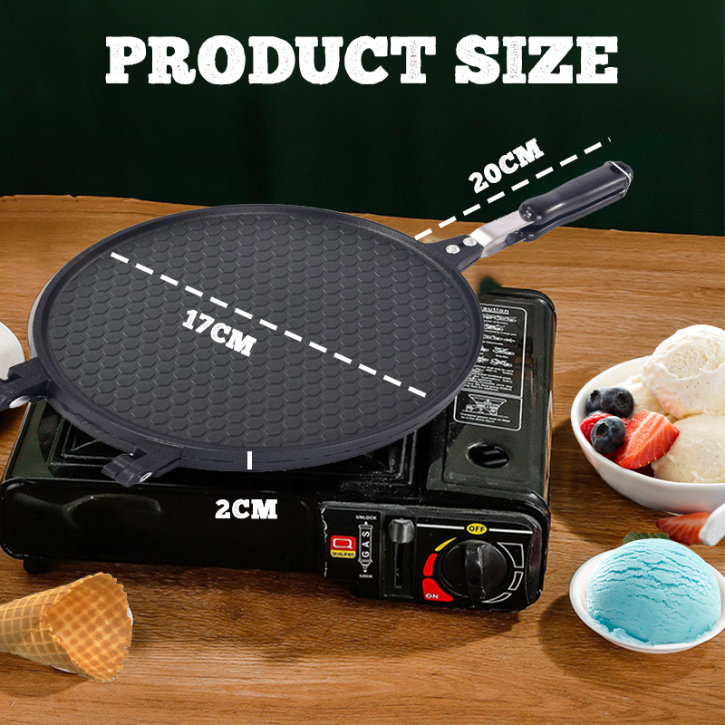 🔥50 % DE RÉDUCTION EN CE MOMENT ! Poêle antiadhésive double face à double usage – Ustensile de cuisine à retournement pour crêpes, pain grillé, steaks et cornets à gaufres, poêle de cuisine antiadhésive facile à retourner