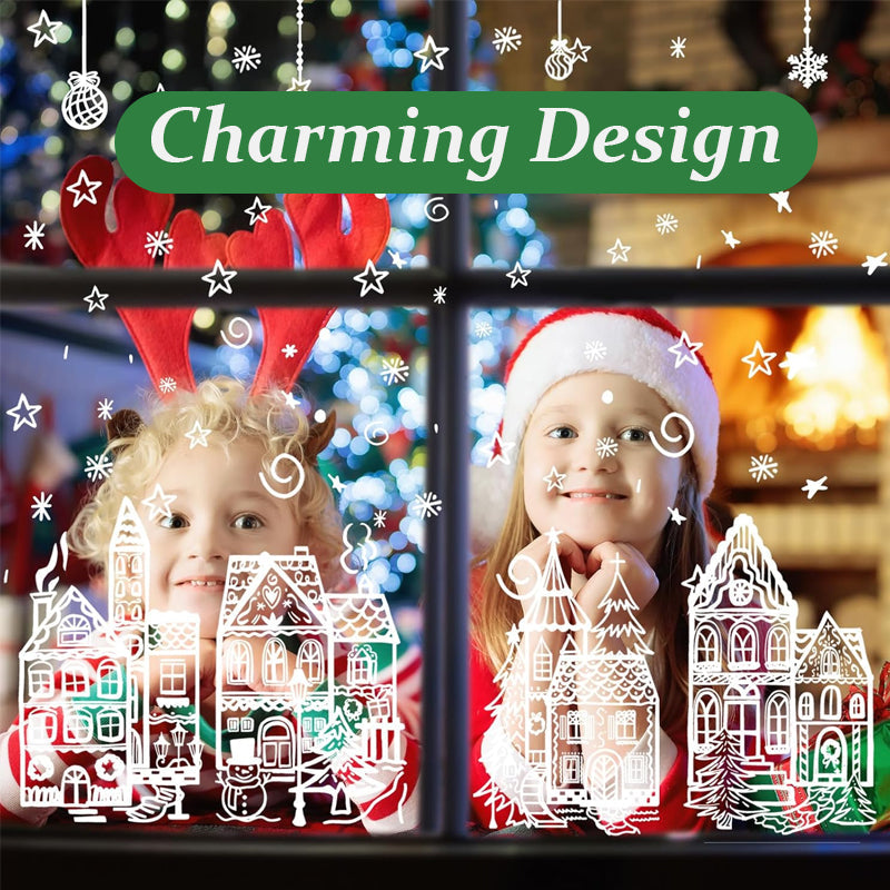 🎄 50% DE RÉDUCTION! ✨ Autocollants village de Noël – Décoratifs, festifs & faciles à poser ✨