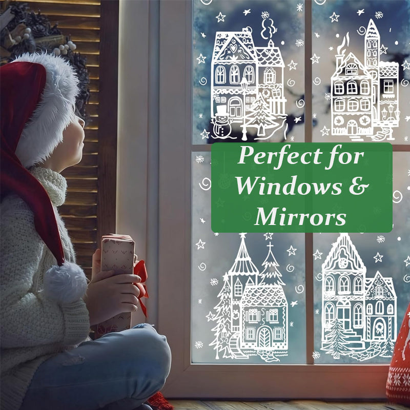 🎄 50% DE RÉDUCTION! ✨ Autocollants village de Noël – Décoratifs, festifs & faciles à poser ✨