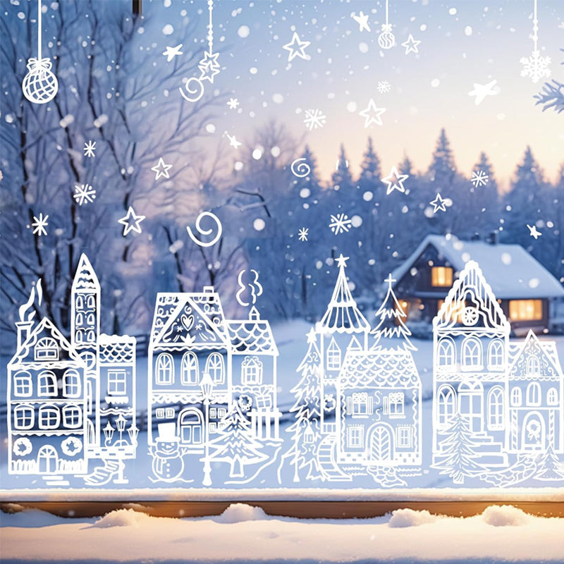 🎄 50% DE RÉDUCTION! ✨ Autocollants village de Noël – Décoratifs, festifs & faciles à poser ✨