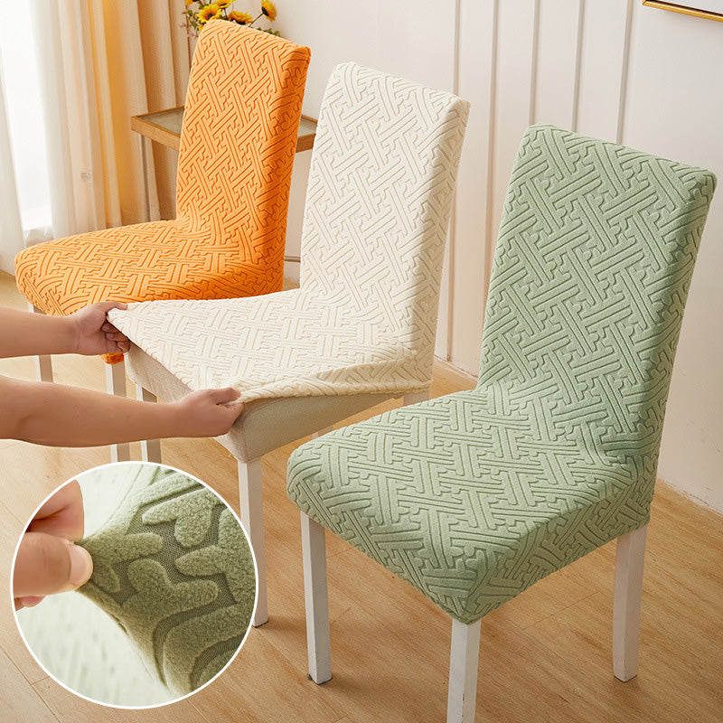 🪑50% OFF NOW! Thick Stretch Dining Chair Cover‑ Embossed Jacquard Elastic Chair Slipcover, Washable Furniture Protector for Dining Room Kitchen Chairs