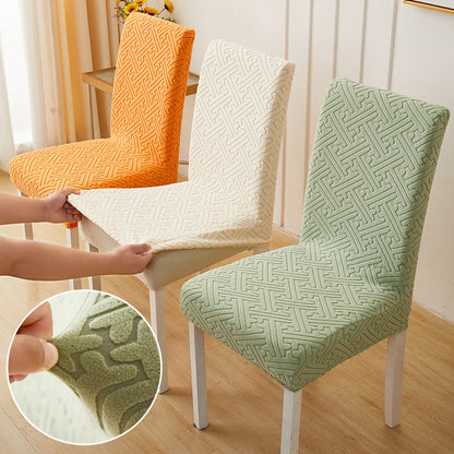 🪑50% OFF NOW! Thick Stretch Dining Chair Cover‑ Embossed Jacquard Elastic Chair Slipcover, Washable Furniture Protector for Dining Room Kitchen Chairs