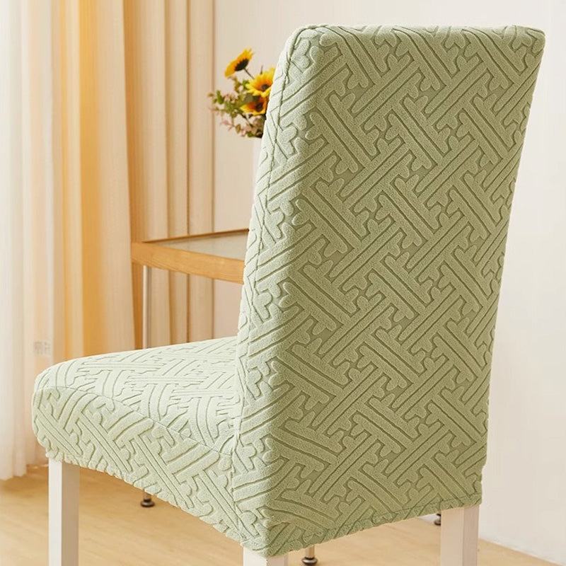 🪑50% OFF NOW! Thick Stretch Dining Chair Cover‑ Embossed Jacquard Elastic Chair Slipcover, Washable Furniture Protector for Dining Room Kitchen Chairs
