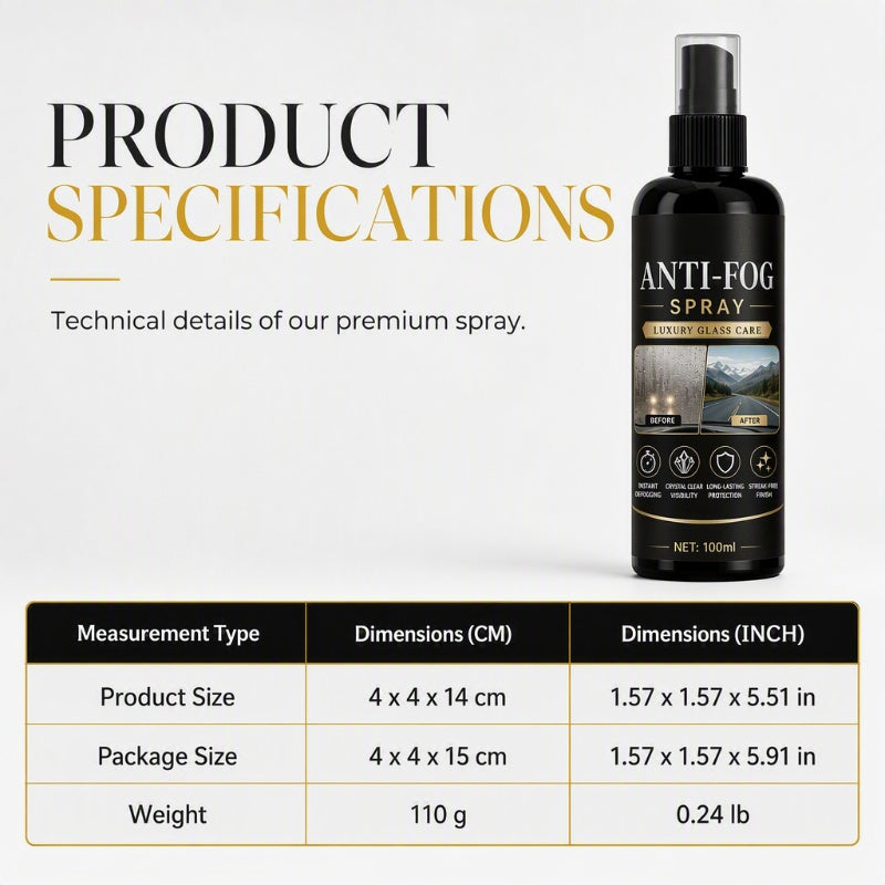 Auto Glas Anti-Condens Spray voor Helder Zicht