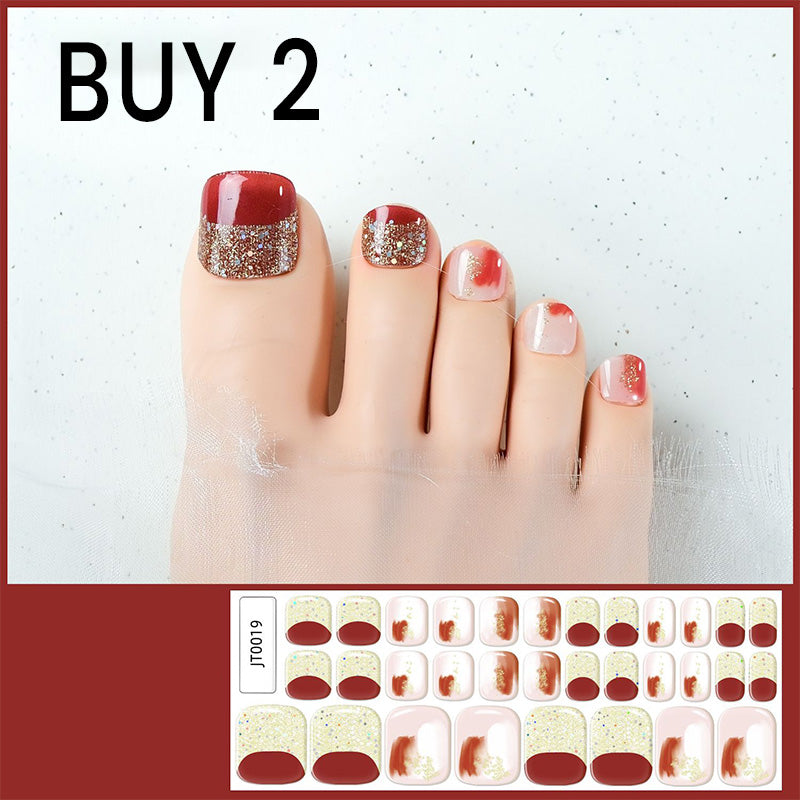 🔥 50% DE RÉDUCTION ! ✨Autocollants pour ongles de pieds en gel semi-durci