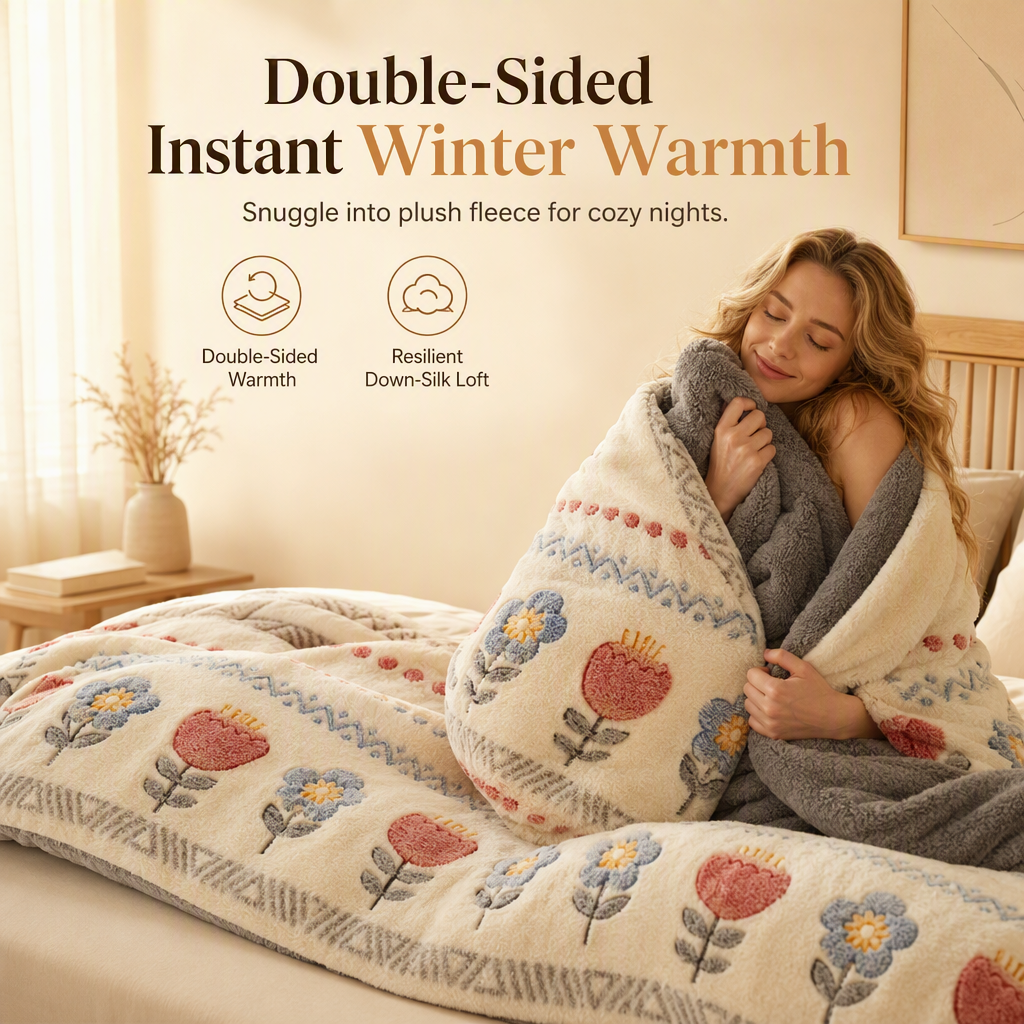 🧸❄️ PROMO FLASH : 50% DE RÉDUCTION ! Couette d'Hiver Polaire Double Face – Velours Flocon de Neige & Polaire d'Agneau Dense, Impression Numérique Active pour un Cocon Douillet et des Nuits Confortables Tout l'Hiver 🛏️💤✨