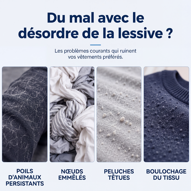 🧺🧼 -50% ! ✨Boules de lavage réutilisables en nylon pour récupérer les peluches et les cheveux.