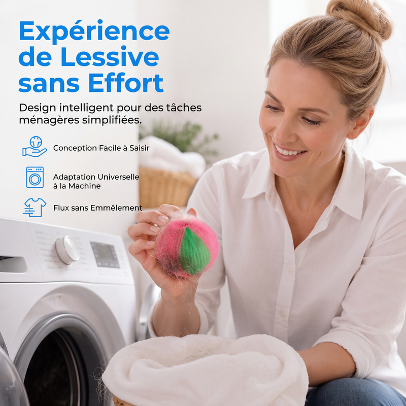 🧺🧼 -50% ! ✨Boules de lavage réutilisables en nylon pour récupérer les peluches et les cheveux.