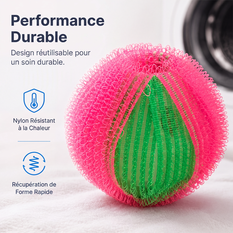 🧺🧼 -50% ! ✨Boules de lavage réutilisables en nylon pour récupérer les peluches et les cheveux.