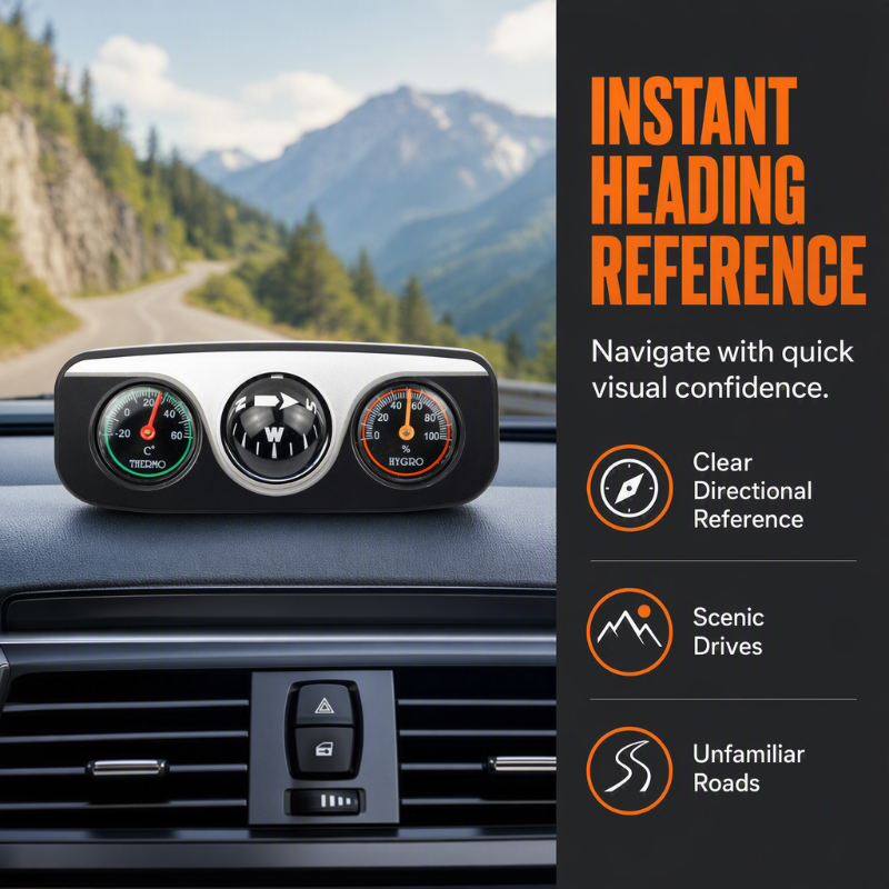 Boussole multifonctionnelle pour tableau de bord de voitur