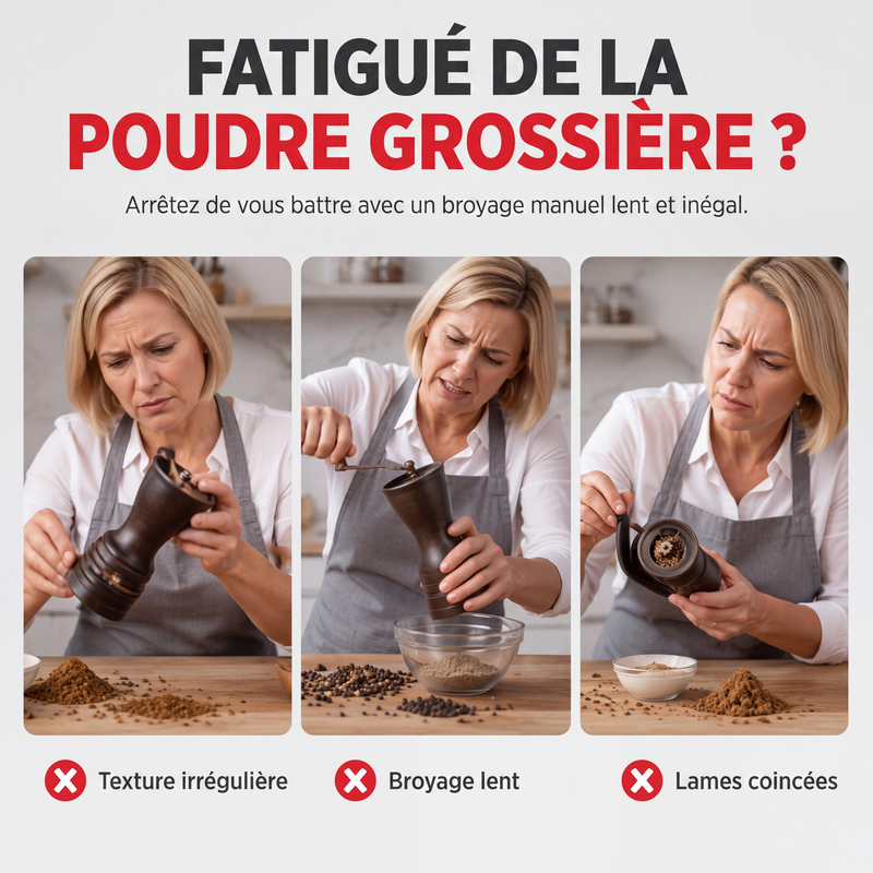 📢📢40 % DE RÉDUCTION !! ⏰Moulin Électrique Ultra-Fin à Grande Vitesse.