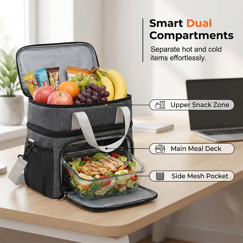 🔥 50% DE RÉDUCTION ⏰ Sac à 🍚 PROMO FLASH : 50% DE RÉDUCTION ! Sac à Lunch Isotherme à Double Couche – Isolation 3 Couches & Compartiments Doubles for Repas Frais ou Chauds Toute la Journée ✨Isotherme à Double Couche pour un Maintien au Chaud & au Fro