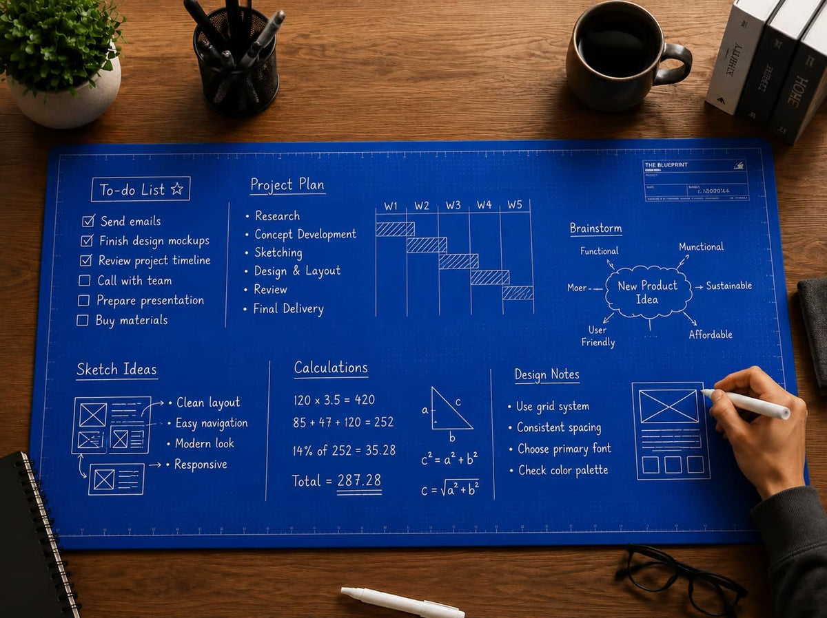📝 50% DE RÉDUCTION ! ✨ Grand tapis de bureau réutilisable sur lequel on peut écrire