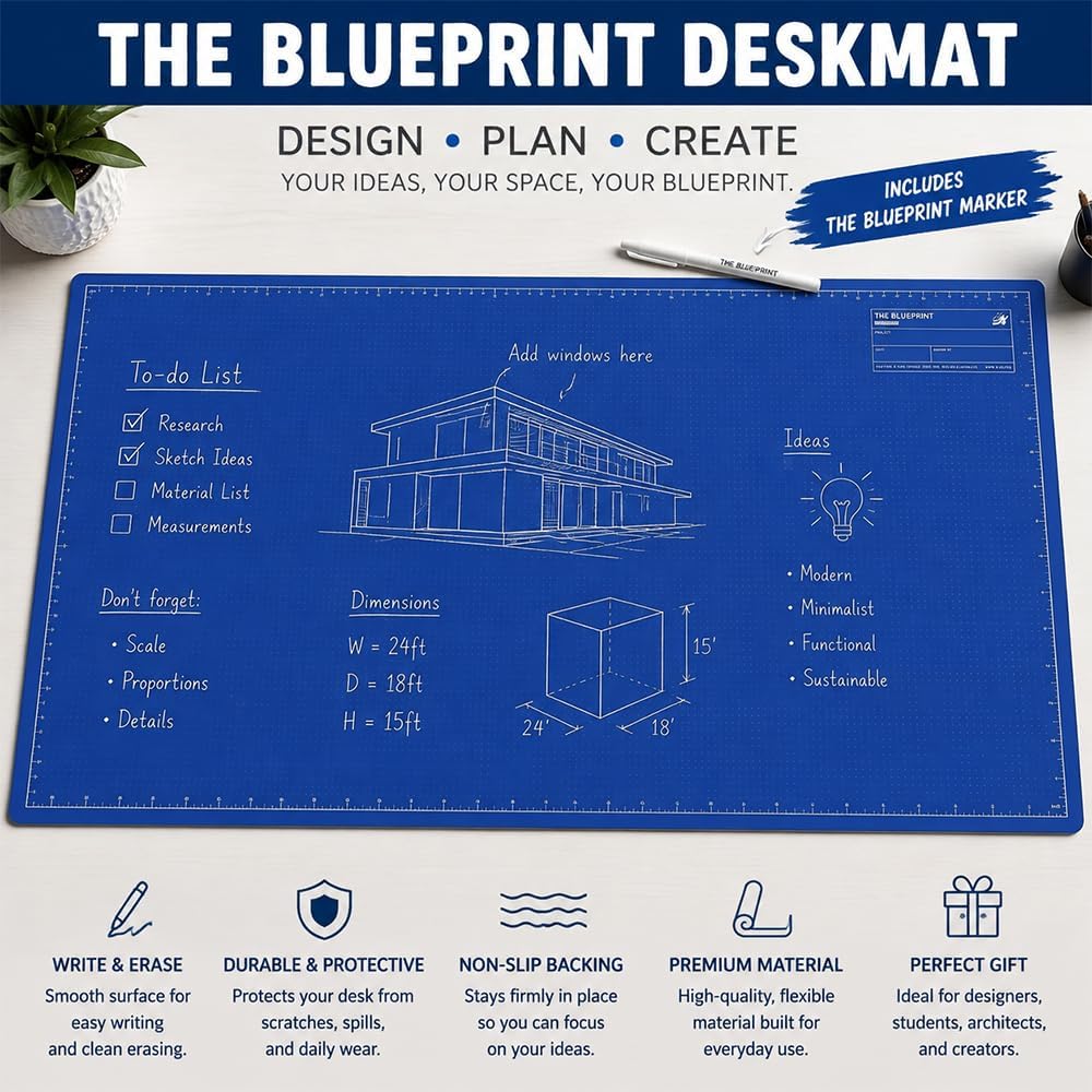 📝 50% DE RÉDUCTION ! ✨ Grand tapis de bureau réutilisable sur lequel on peut écrire