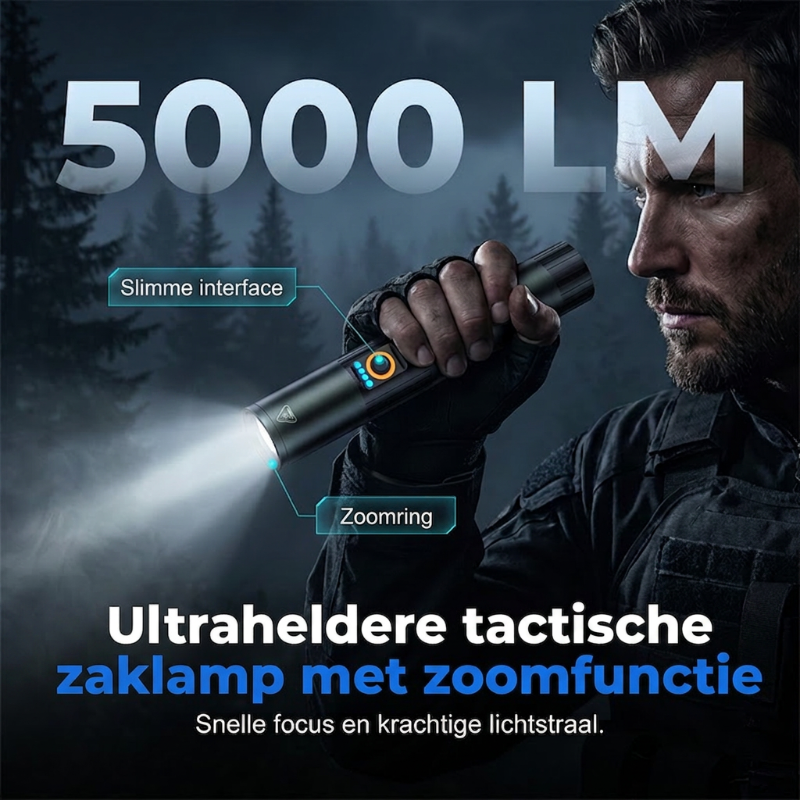 Lampe torche tactique ultra-lumineuse avec fonction zoom