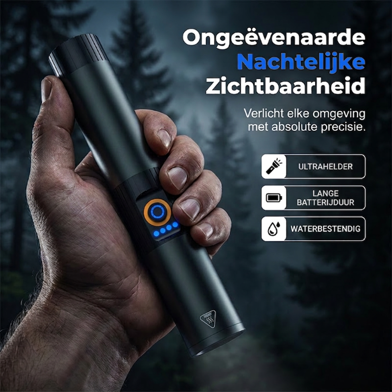Lampe torche tactique ultra-lumineuse avec fonction zoom