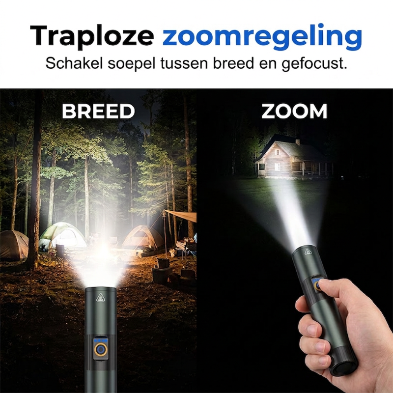 Lampe torche tactique ultra-lumineuse avec fonction zoom